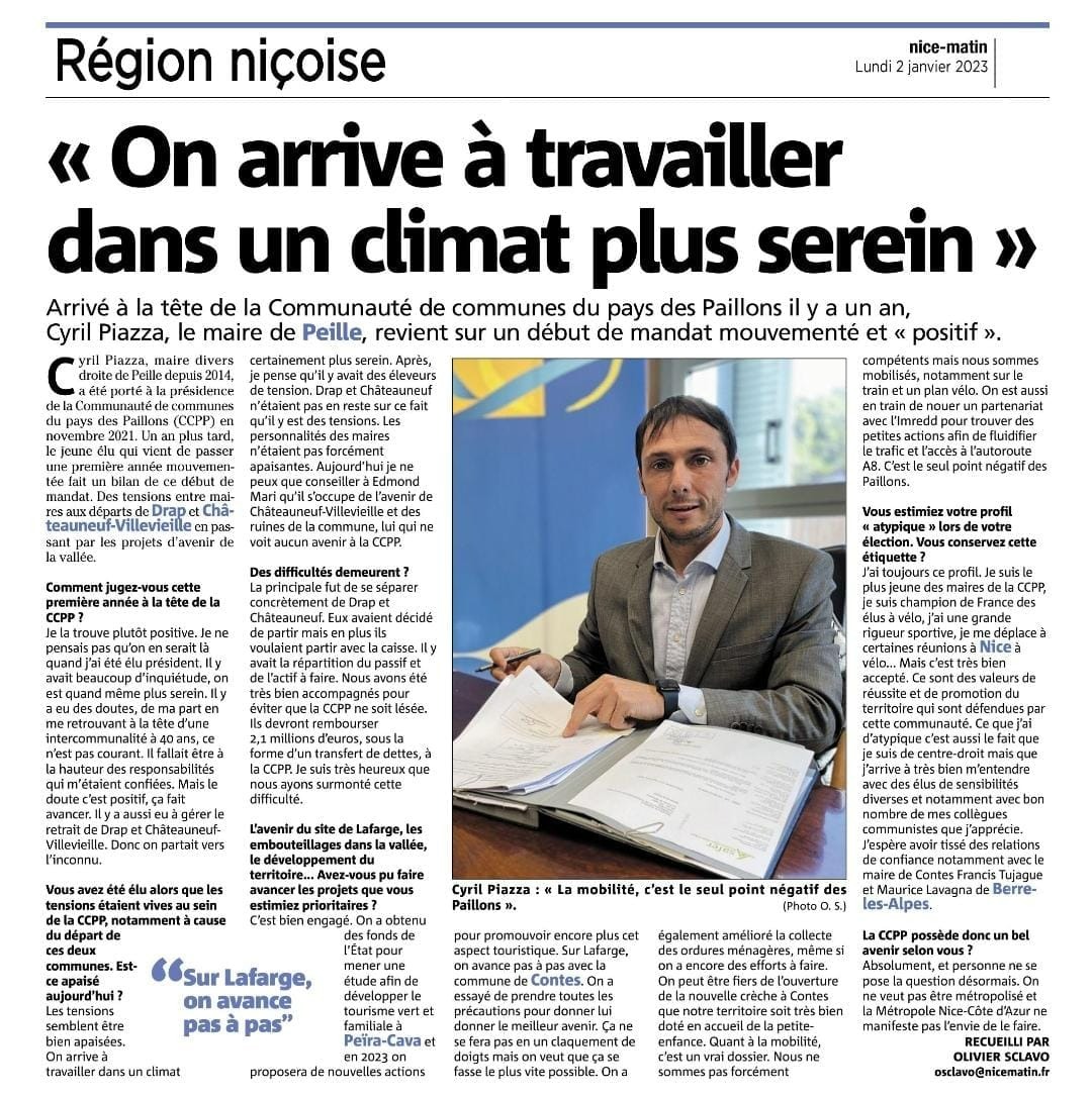Nouveausoufflemadonenc presse nicematin 02012023 Climat plus serein.jpeg
